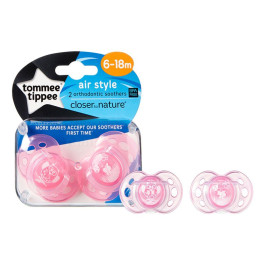 Tommee Tippee Closer to Nature Air-Style 6-18m Soothers Red 
