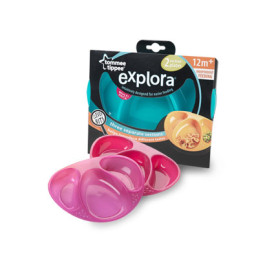 Tommee Tippee 44027230 Explora Section Plates Twin Pack Assorted Colours New 